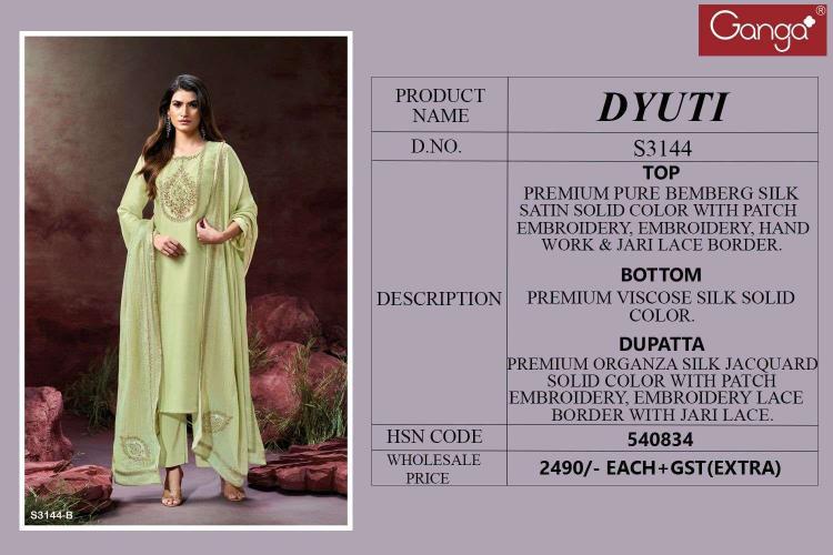 Ganga Diyuti 3144 catalog salwar kameez manufacturers in surat 