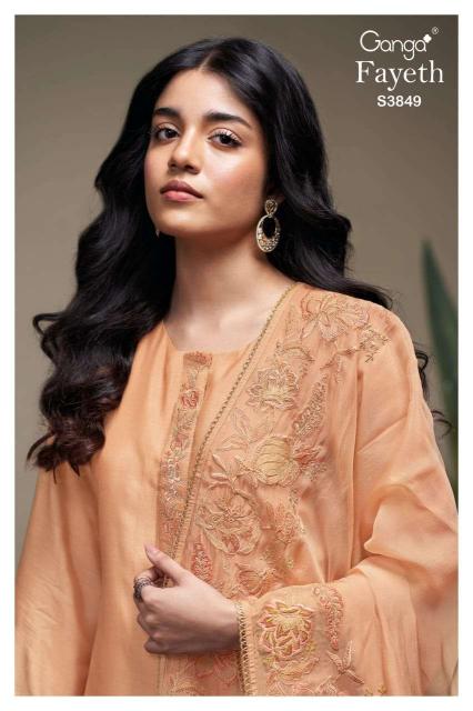 Ganga Fayeth 3849 catalog salwar kameez material wholesale in mumbai
