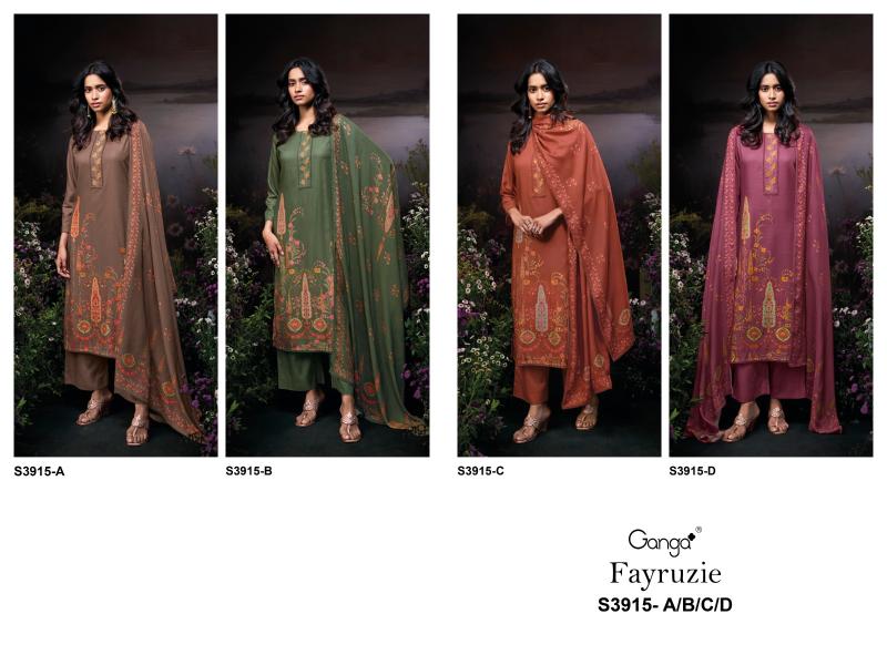 Ganga Fayruzie 3915 catalog buy salwar kameez wholesale