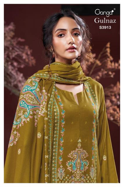 Ganga Gulnaz 3913 catalog unstitched salwar kameez wholesalers in india