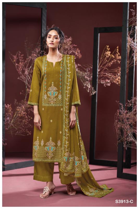 Ganga Gulnaz 3913 catalog unstitched salwar kameez wholesalers in india