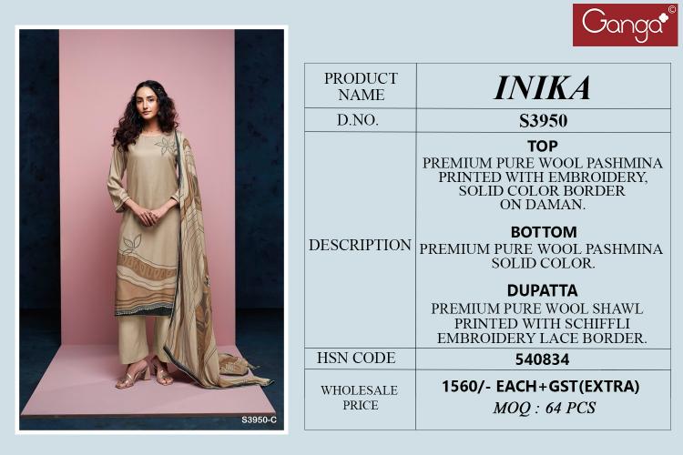 Ganga Inika 3950 catalog suit manufacturer