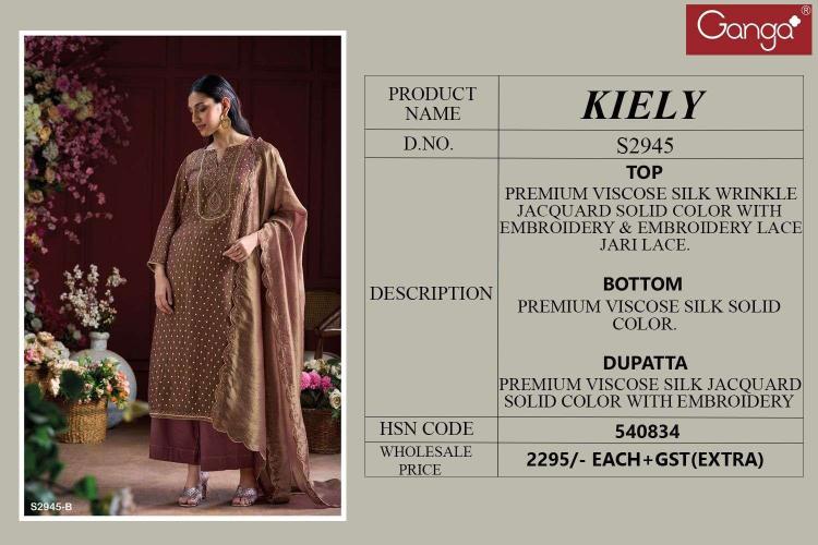 Ganga Kiely 2945 catalog tulsi salwar kameez wholesalers
