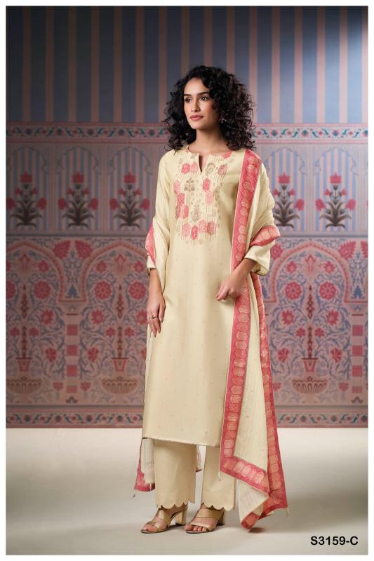 Ganga Malina 3159 catalog salwar kameez materials wholesale bangalore
