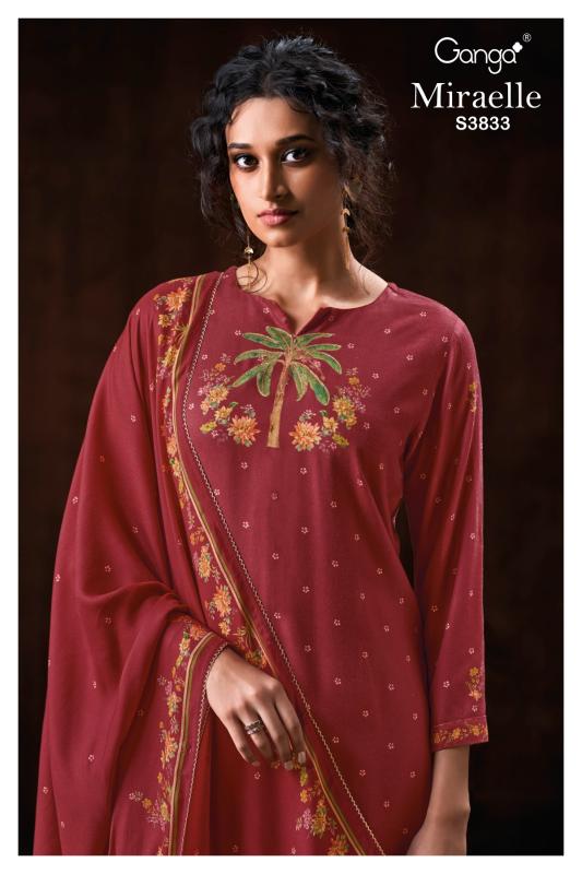 Ganga Miraelle 3833 catalog unstitched salwar kameez wholesalers uk