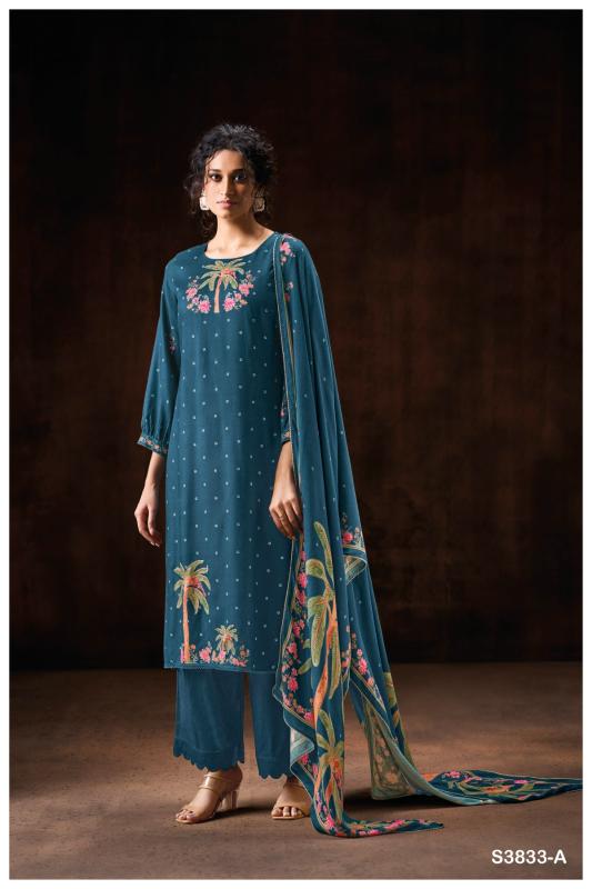 Ganga Miraelle 3833 catalog unstitched salwar kameez wholesalers uk