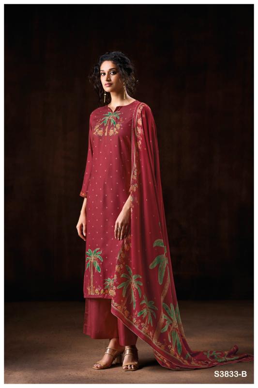Ganga Miraelle 3833 catalog unstitched salwar kameez wholesalers uk