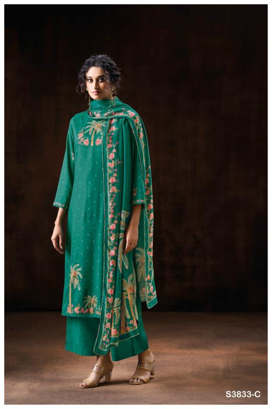 Ganga Miraelle 3833 catalog unstitched salwar kameez wholesalers uk