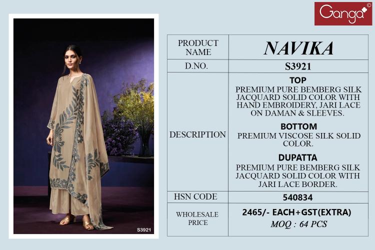 Ganga Navika 3921 catalog lady suit wholesale market