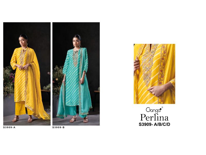 Ganga Perlina 3909 catalog daily wear salwar kameez wholesale