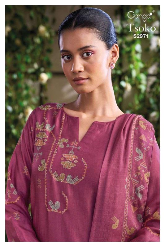 Ganga Tsoko 2971 catalog straight salwar kameez wholesale