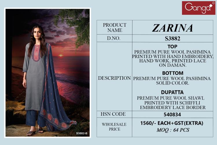 Ganga Zarina 3882 catalog wholesale salwar kameez online shopping