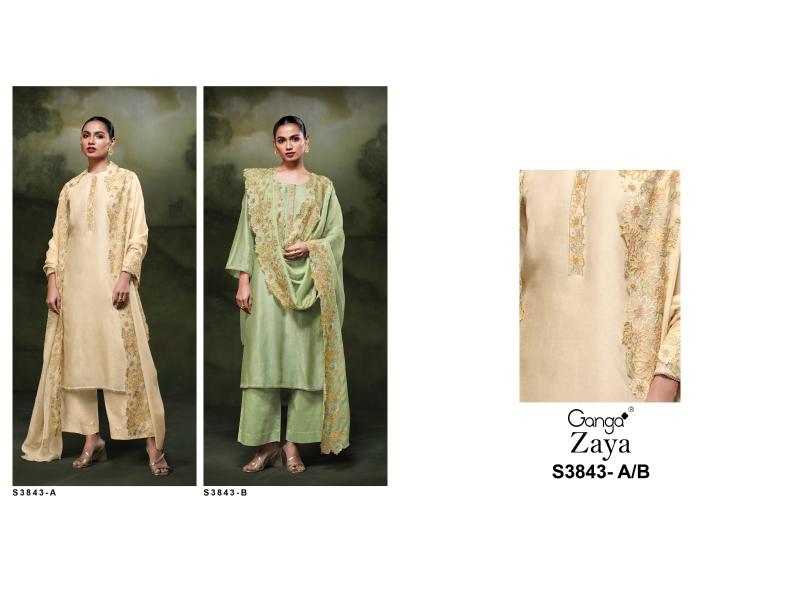 Ganga Zaya 3843 catalog wholesale salwar kameez market in surat