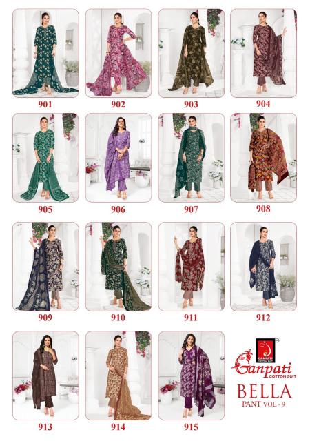 Ganpati Bella Vol-9 – Kurti Pant With Dupatta - Wholesale Catalog