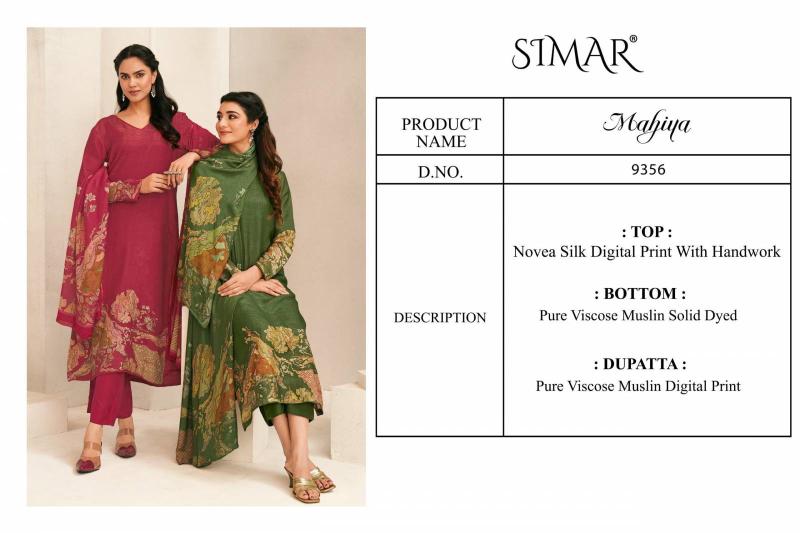 Glossy Simar Mahiya catalog wholesale market of salwar kameez in kolkata