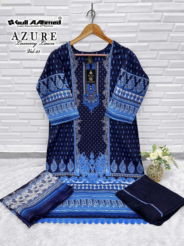 Gull Aahmed Azure Vol-3 - Karachi Readymade Kurti Pant With Dupatta - Wholesale Catalog