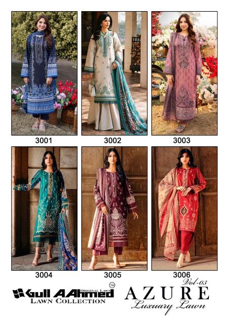 Gull Aahmed Azure Vol-3 - Karachi Readymade Kurti Pant With Dupatta - Wholesale Catalog