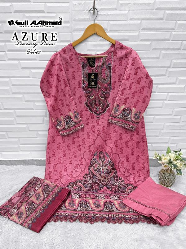 Gull Aahmed Azure Vol-3 - Karachi Readymade Kurti Pant With Dupatta - Wholesale Catalog