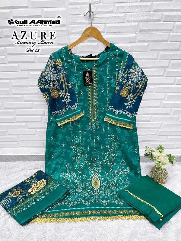 Gull Aahmed Azure Vol-3 - Karachi Readymade Kurti Pant With Dupatta - Wholesale Catalog