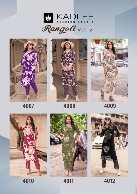 Kadlee Rangoli Vol 2 catalog co ord set women wholesale
