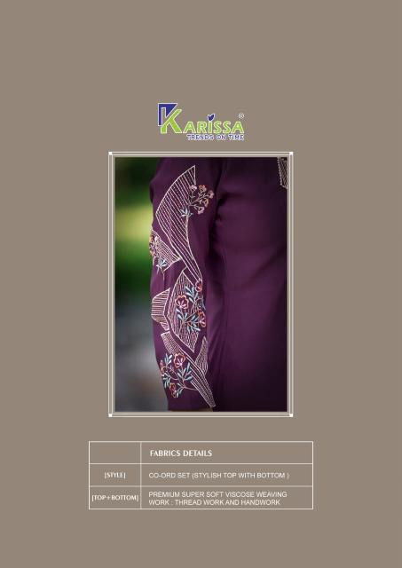 Karissa Lakshara catalog co ord sets wholesale