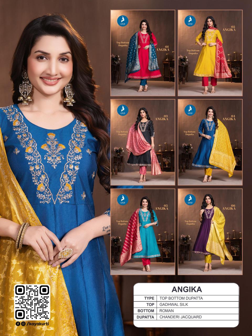 Kaya Angika catalog chanderi anarkali kurti