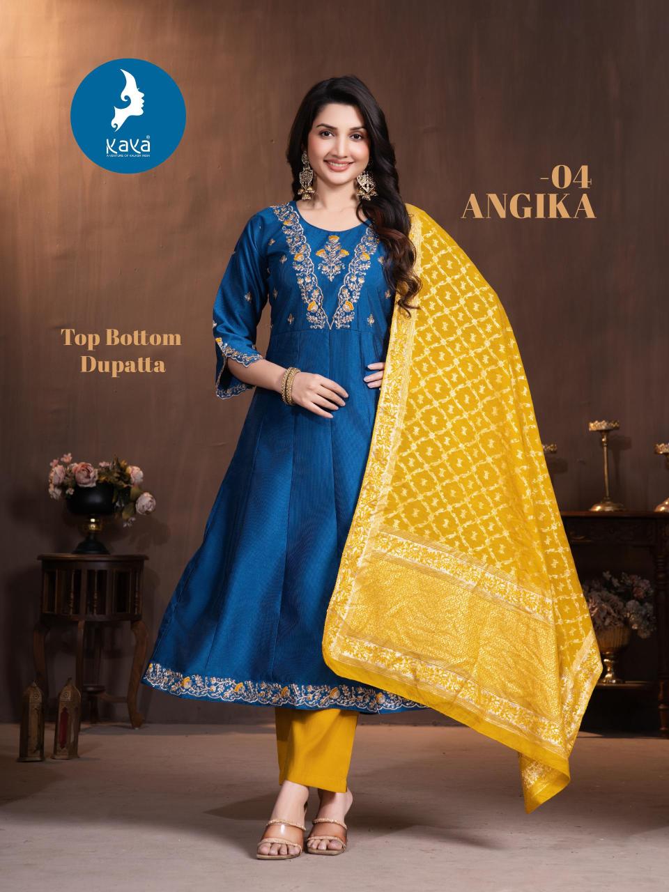 Kaya Angika catalog chanderi anarkali kurti