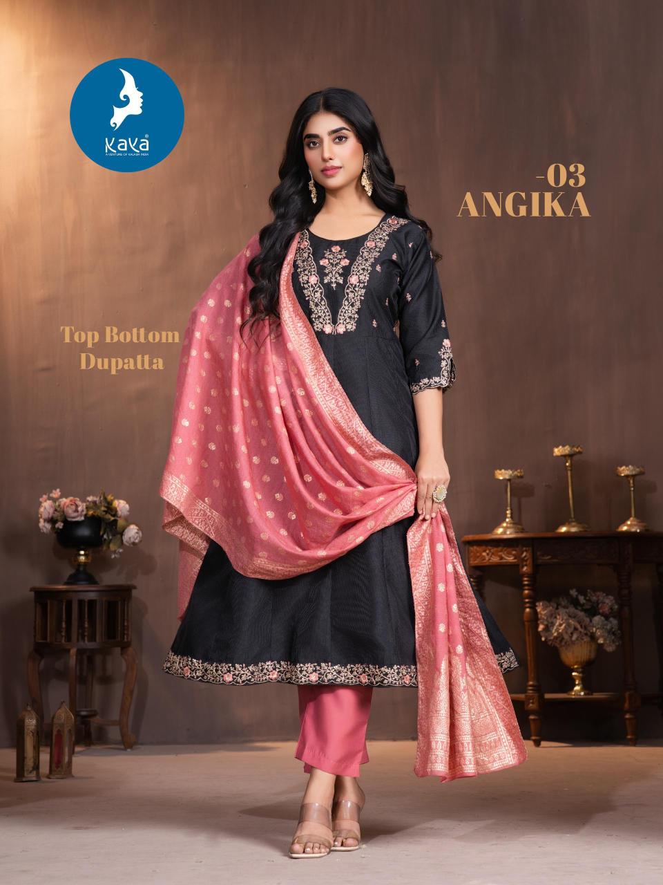 Kaya Angika catalog chanderi anarkali kurti