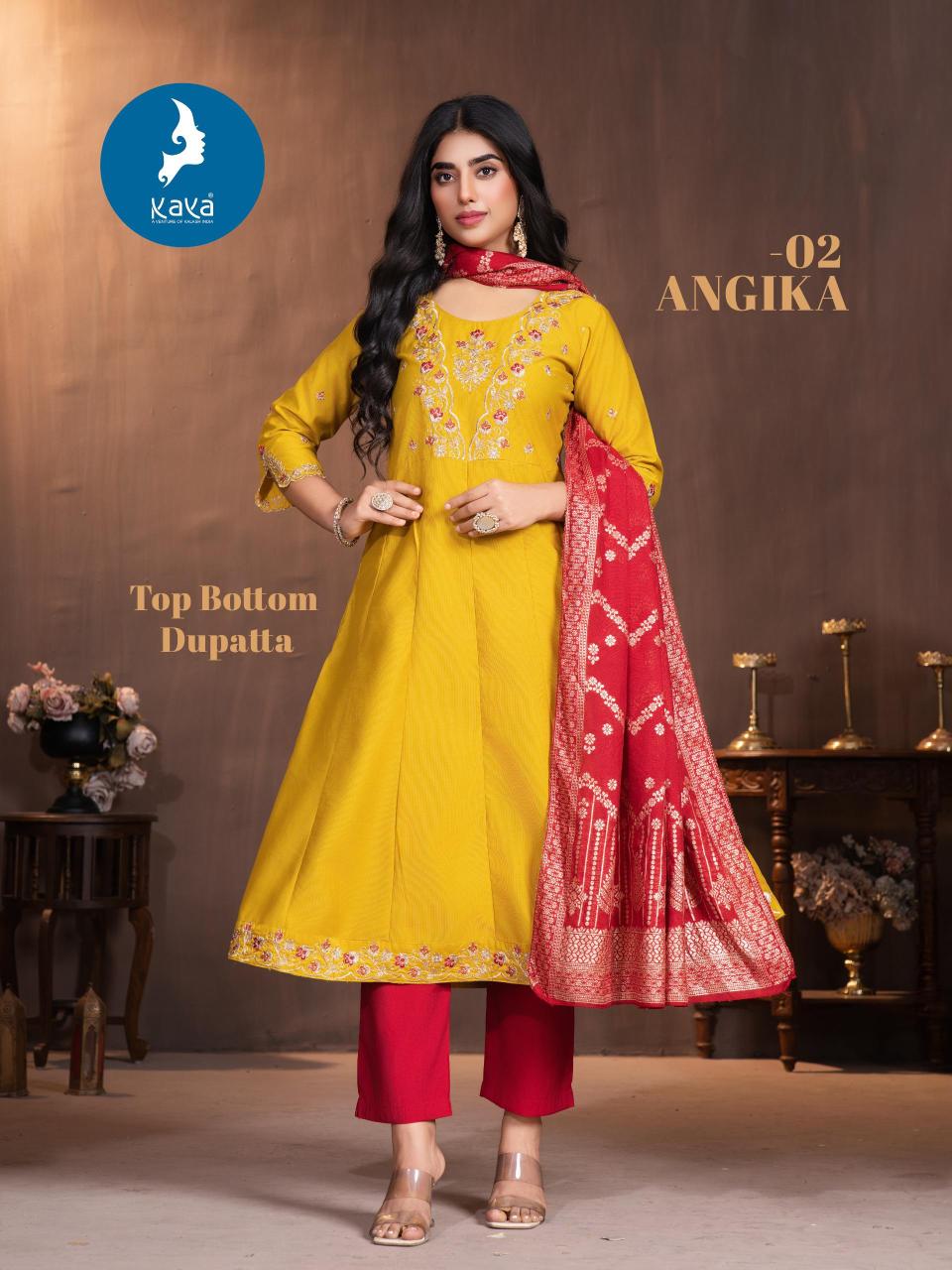 Kaya Angika catalog chanderi anarkali kurti