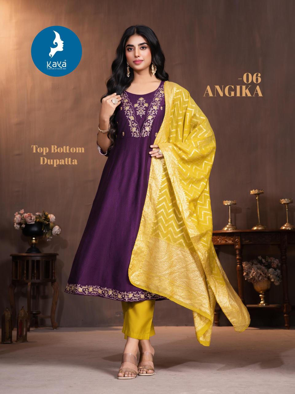 Kaya Angika catalog chanderi anarkali kurti