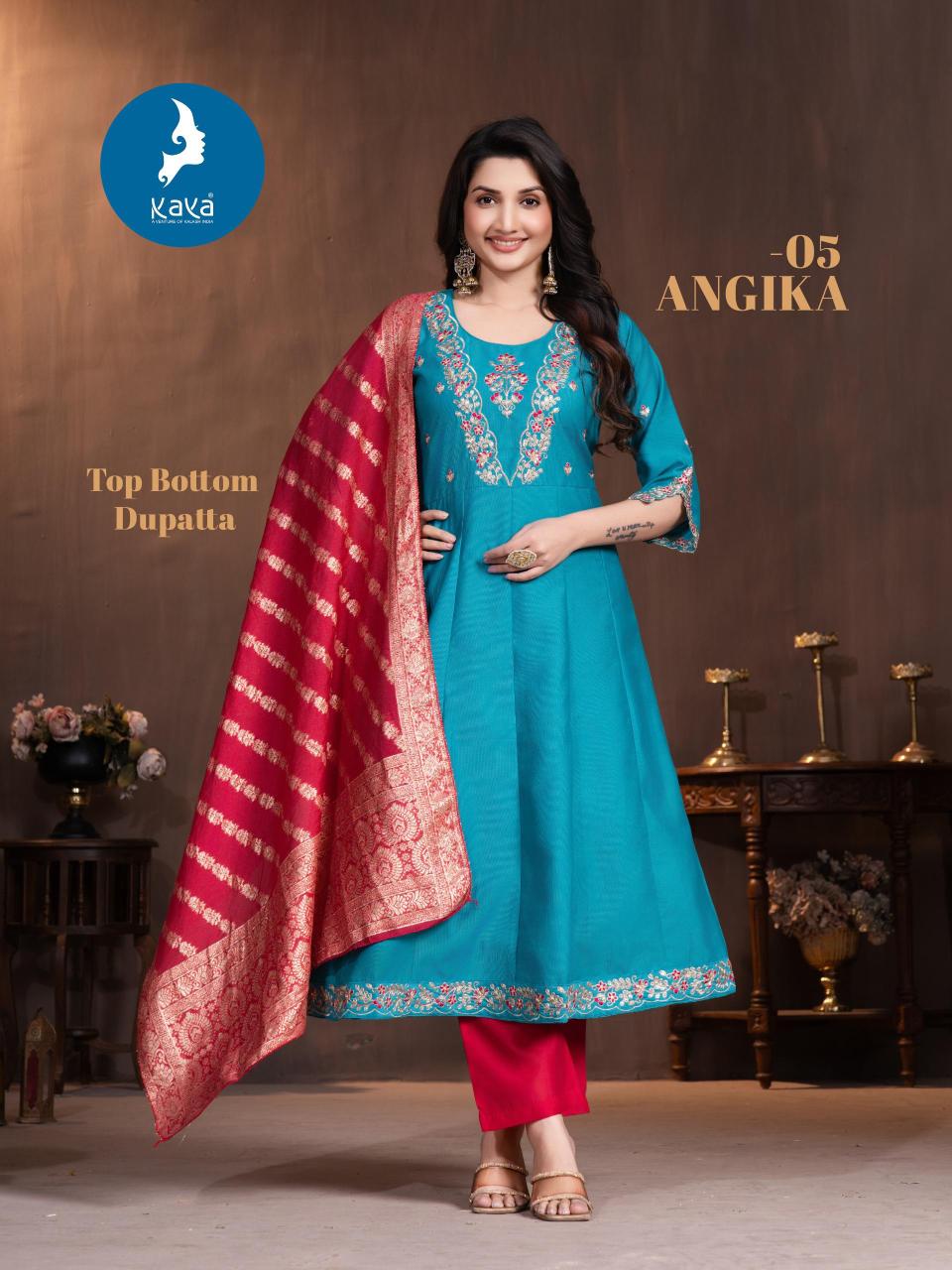 Kaya Angika catalog chanderi anarkali kurti