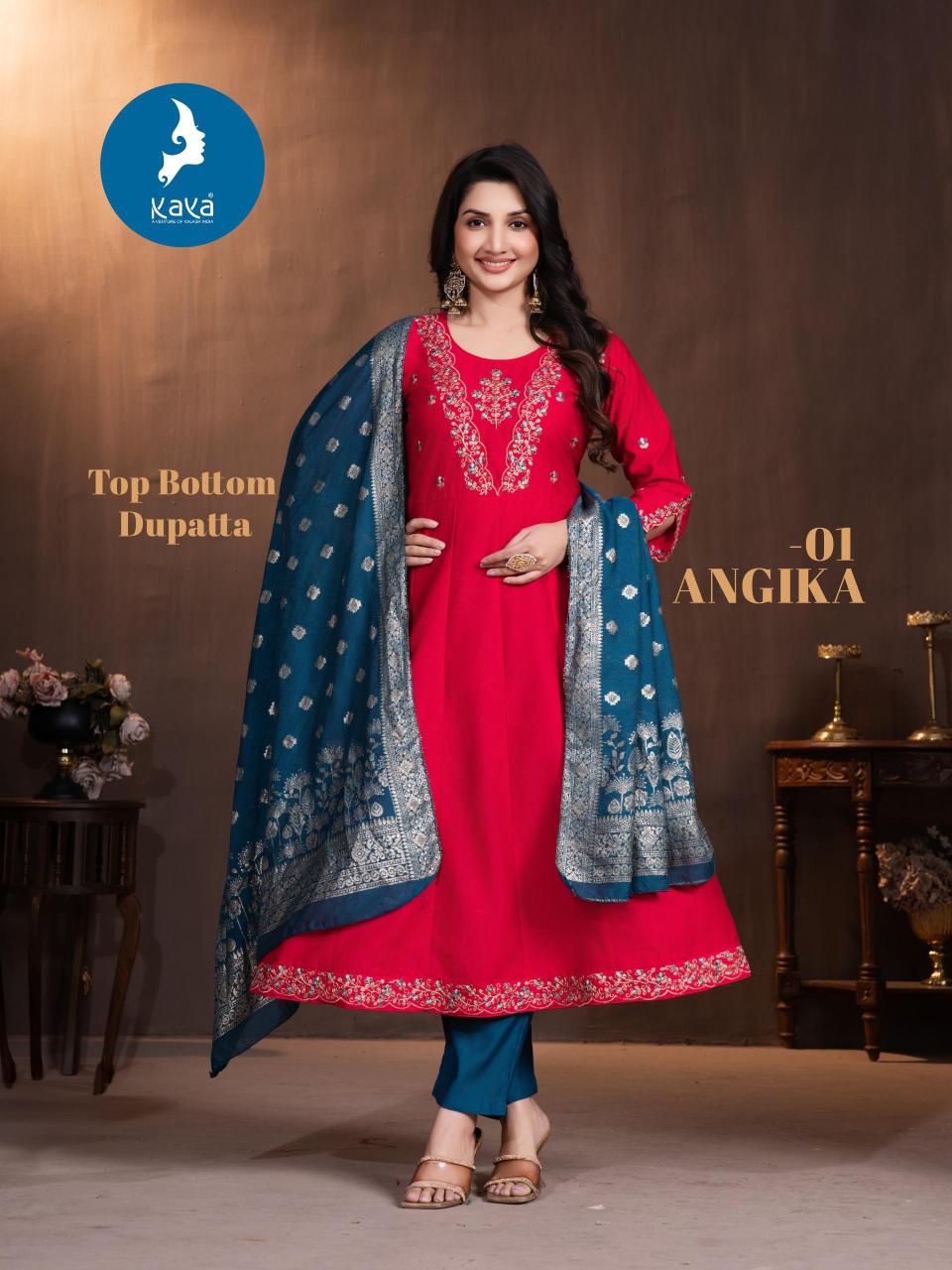 Kaya Angika catalog chanderi anarkali kurti
