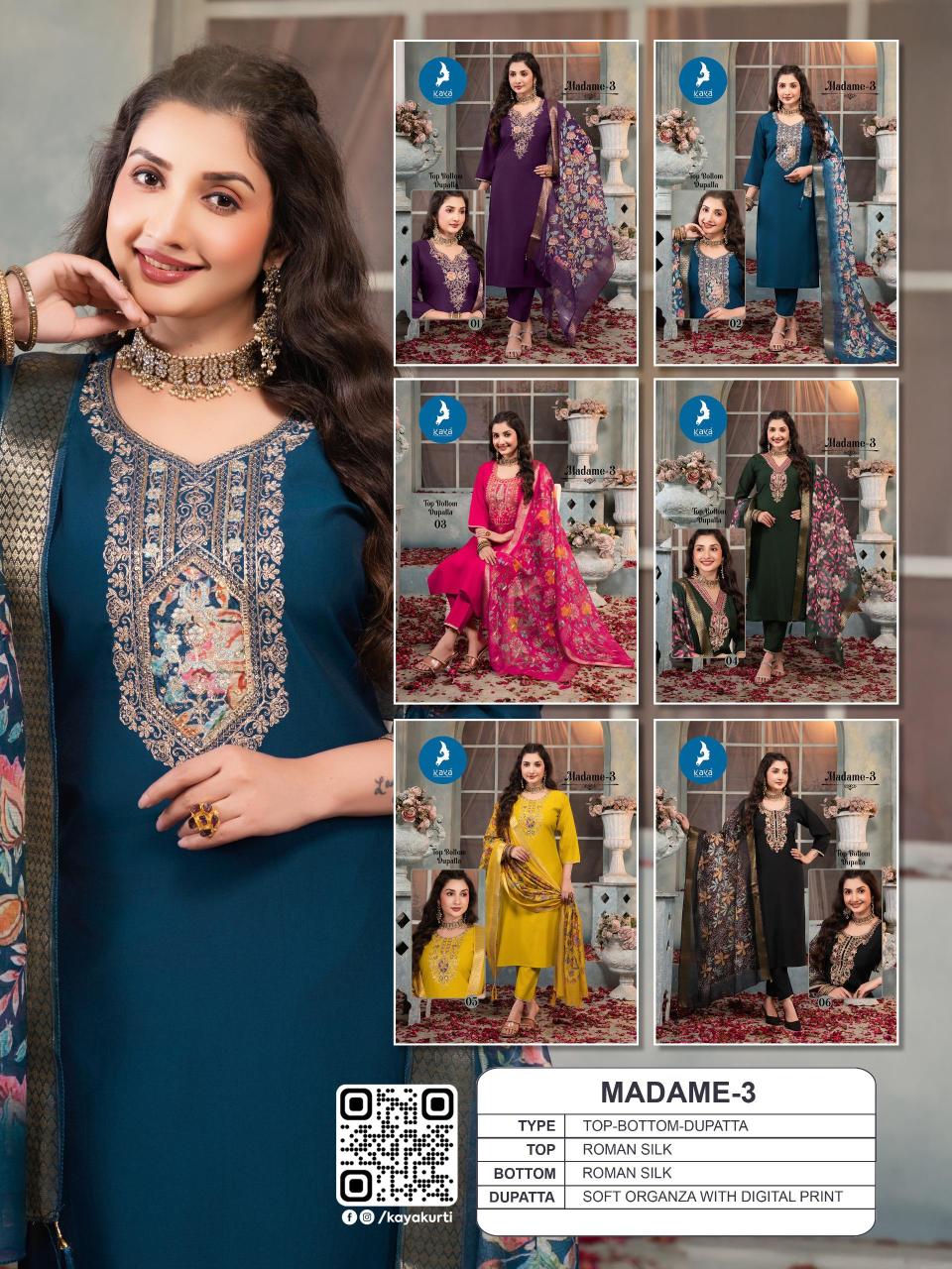 Kaya Madame vol 3 catalog kurti fabric manufacturers in surat