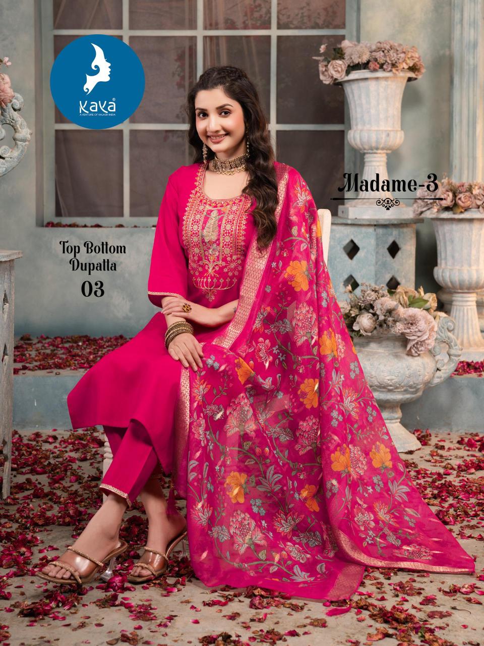 Kaya Madame vol 3 catalog kurti fabric manufacturers in surat