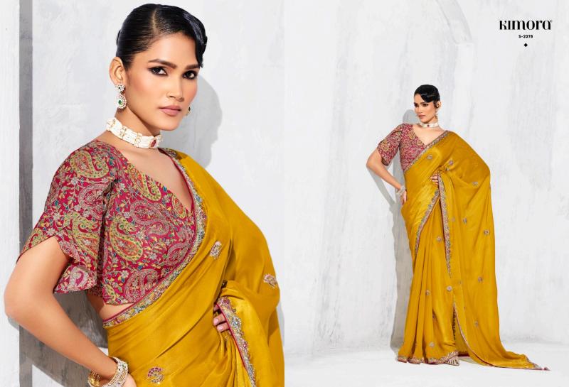 Kimora Lashkara catalog surat party wear heavy sarees manufacturers