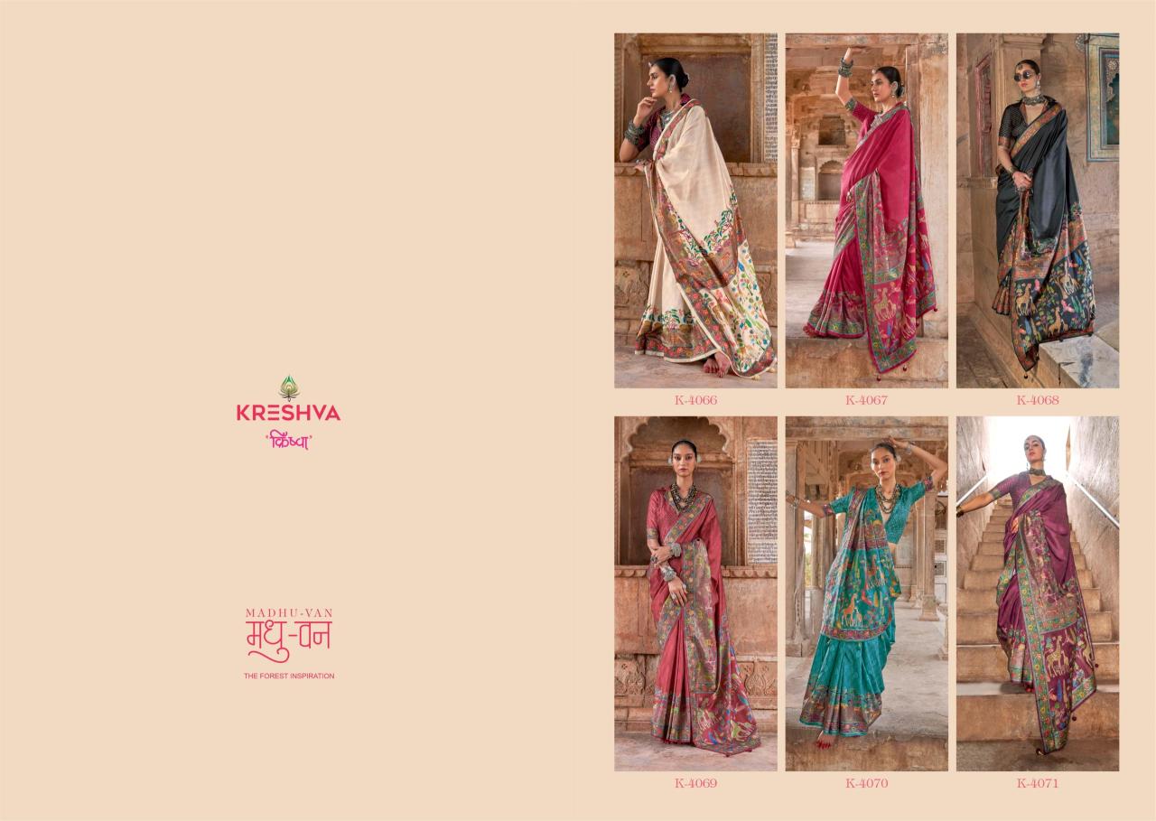 Krehsva Madhuvan catalog saree work in home surat