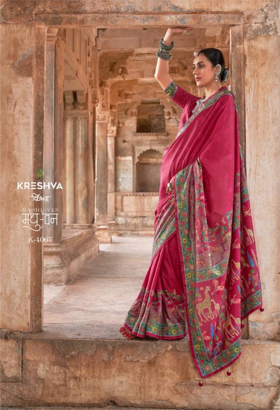 Krehsva Madhuvan catalog saree work in home surat