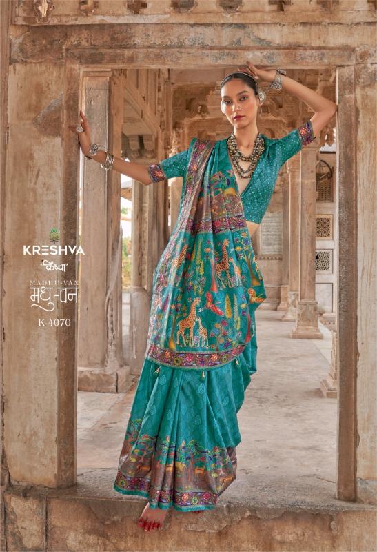 Krehsva Madhuvan catalog saree work in home surat