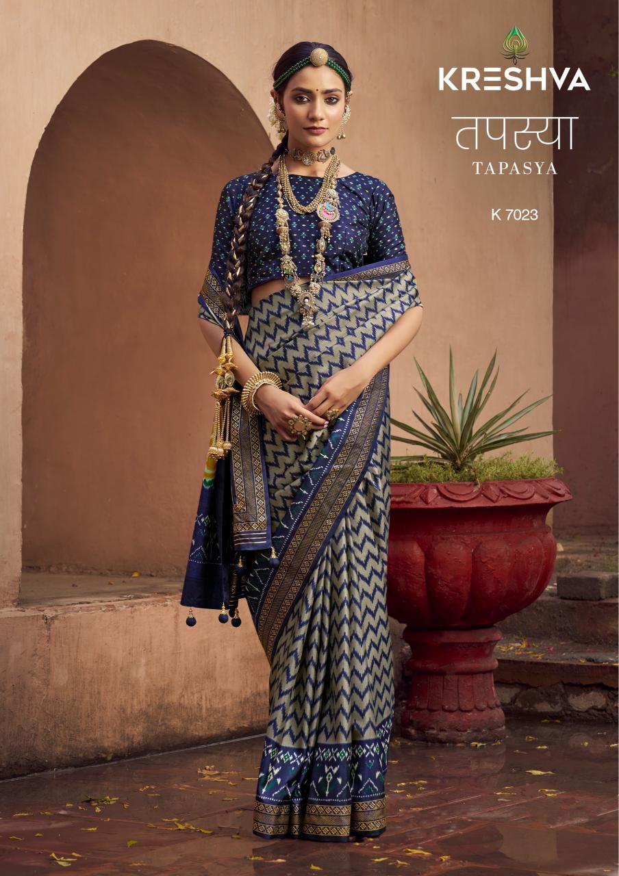 Kreshva Tapasya catalog sarees manifracuture in surat