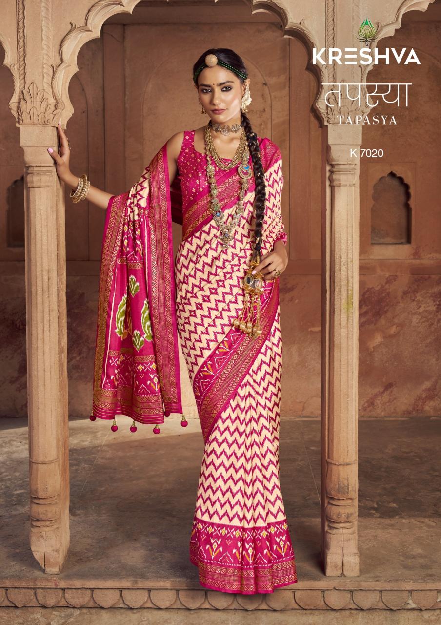 Kreshva Tapasya catalog sarees manifracuture in surat