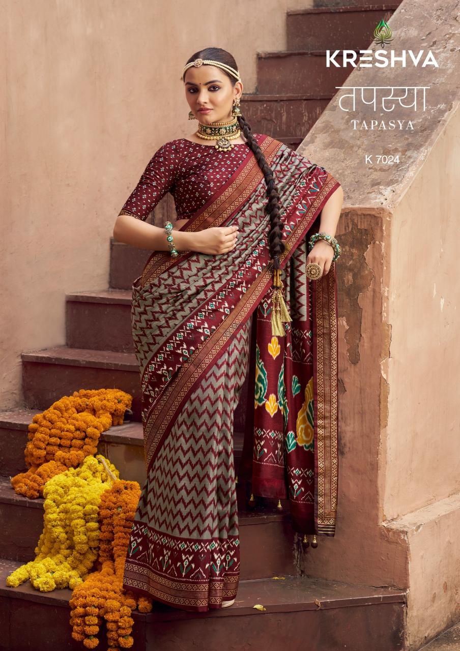 Kreshva Tapasya catalog sarees manifracuture in surat