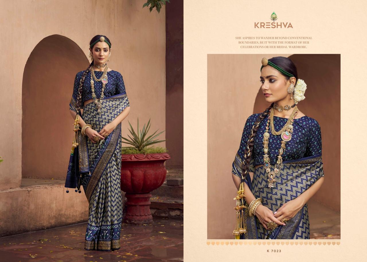 Kreshva Tapasya catalog sarees manifracuture in surat