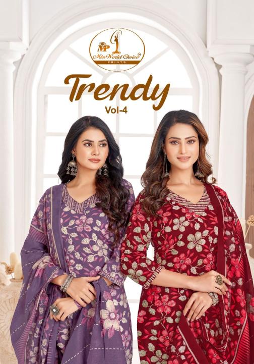Miss World Trendy Vol-4 – Kurti Pant With Dupatta - Wholesale Catalog