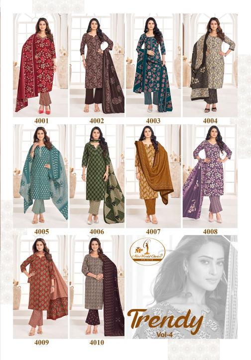 Miss World Trendy Vol-4 – Kurti Pant With Dupatta - Wholesale Catalog