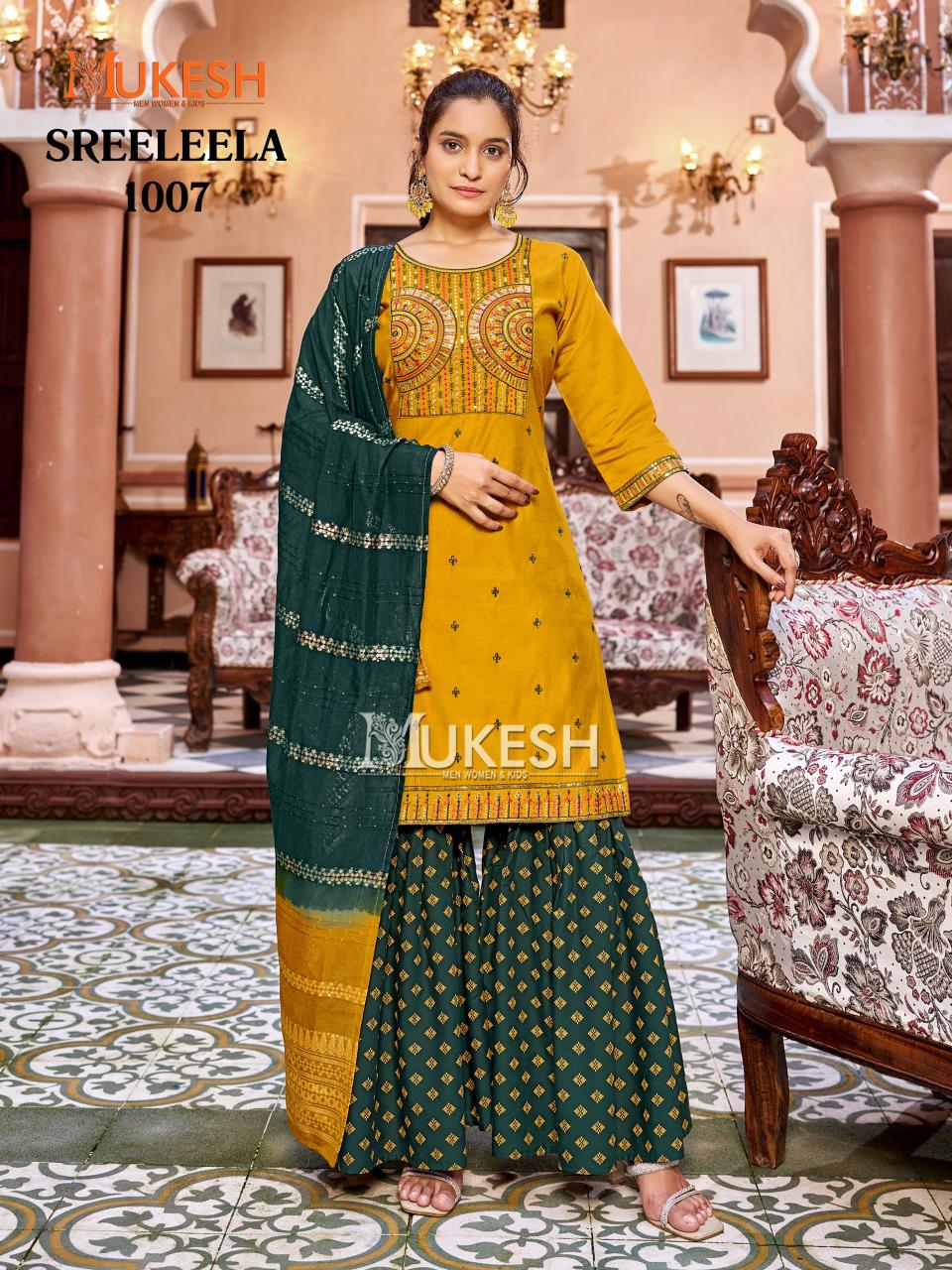 Mukesh Sree Leela catalog wholesale kurti faisalabad