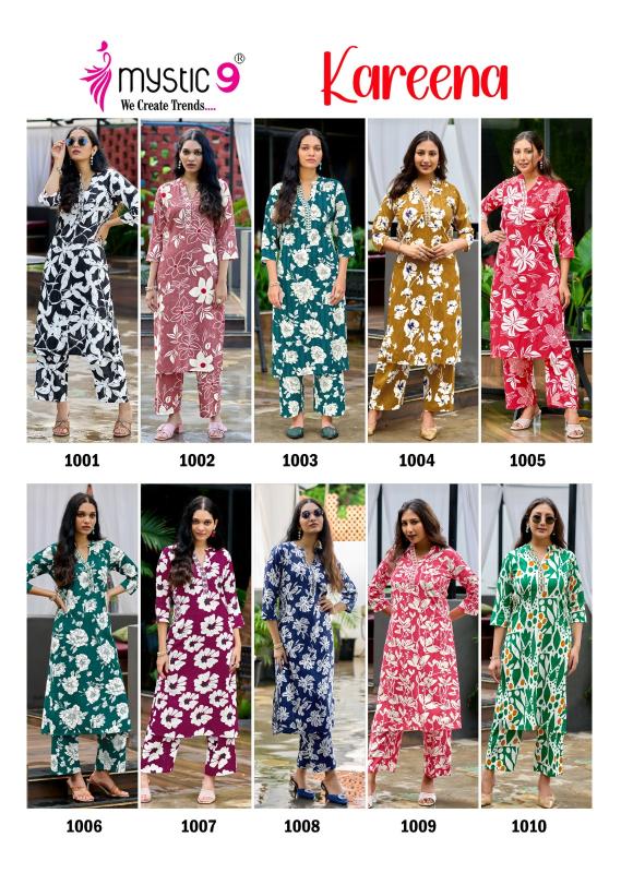 Mystic 9 Kareena vol 1 catalog co ord sets manufacturers in india