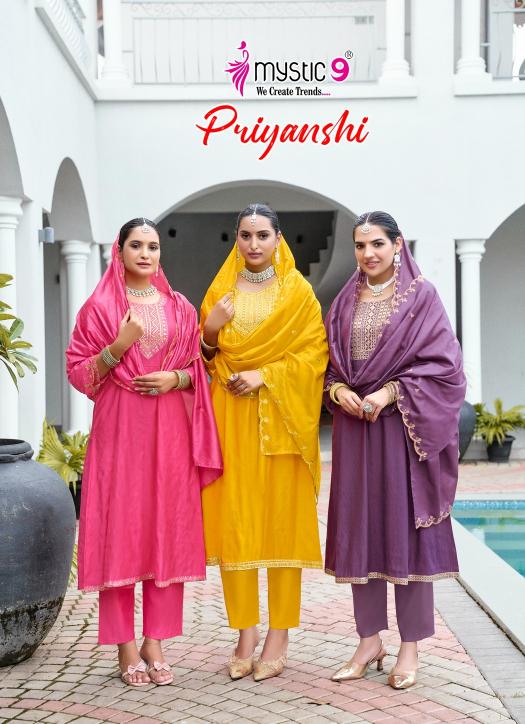 Mystic 9 Priyanshi vol 1 catalog surat wholsaller in dress and kurti
