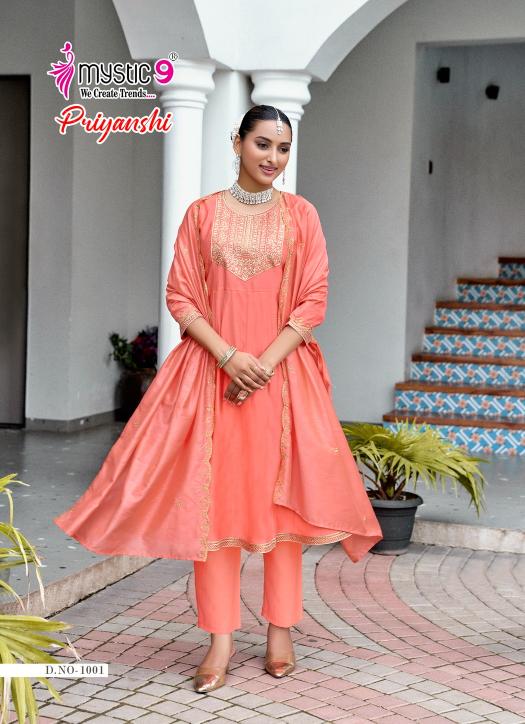 Mystic 9 Priyanshi vol 1 catalog surat wholsaller in dress and kurti