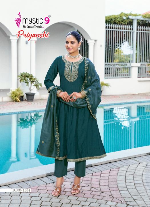 Mystic 9 Priyanshi vol 1 catalog surat wholsaller in dress and kurti