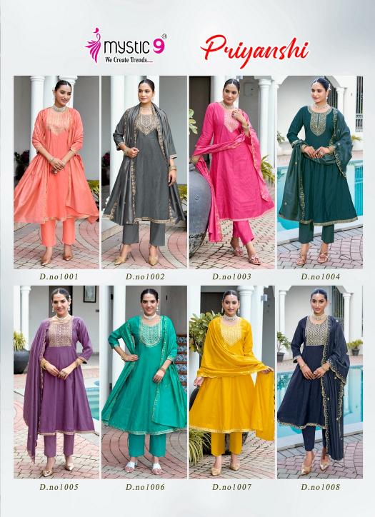 Mystic 9 Priyanshi vol 1 catalog surat wholsaller in dress and kurti